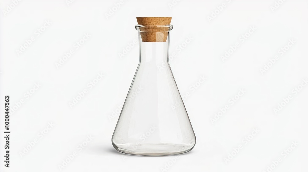 Glass bottle with blue liquid and cork stopper on white background Glass bottle with blue liquid and cork stopper on white background