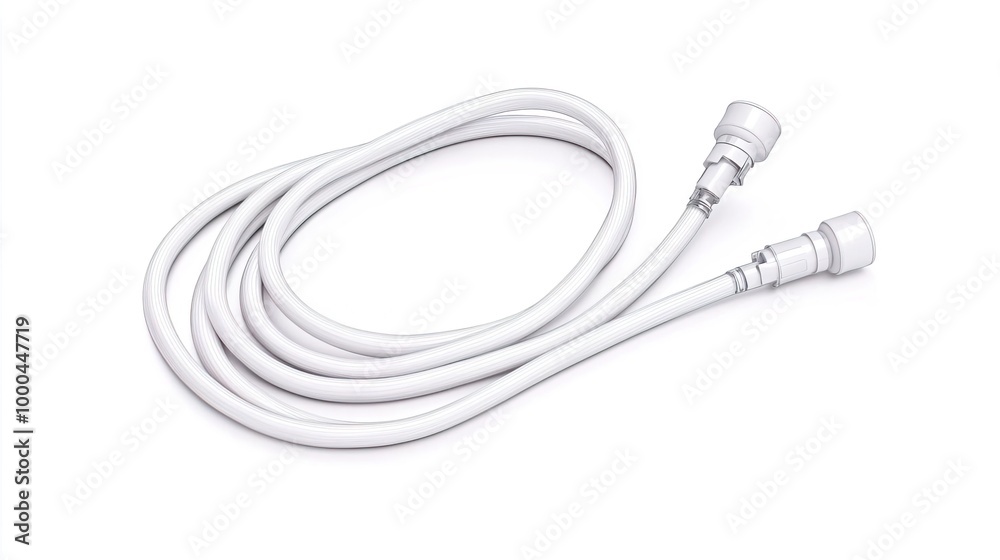 A catheter on solid white background, single object A catheter on solid white background, single object