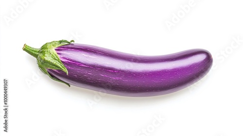 Eggplant on solid white background, single object