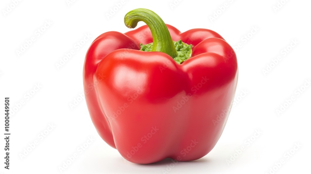 Red bell pepper on solid white background, single object Red bell pepper on solid white background, single object