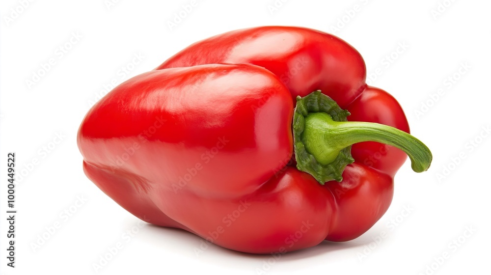 Red bell pepper on solid white background, single object Red bell pepper on solid white background, single object