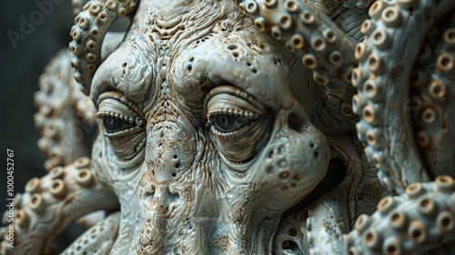 Close Up of a Detailed Octopus Sculpture