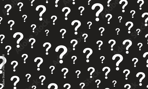 Vector White Question Mark On Black Background