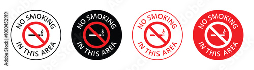 Vector No Smoking In This Area Sign With Multiple Style