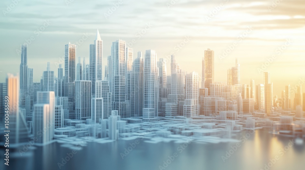 A futuristic cityscape where skyscrapers and infrastructure are created using large-scale 3D printers, emphasizing the speed, efficiency, and precision of the technology A futuristic cityscape where skyscrapers and infrastructure are created using large-scale 3D printers, emphasizing the speed, efficiency, and precision of the technology