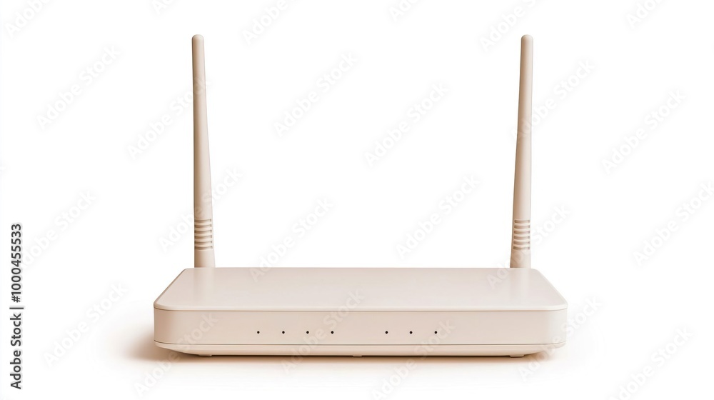 A wireless router on solid white background, single object A wireless router on solid white background, single object