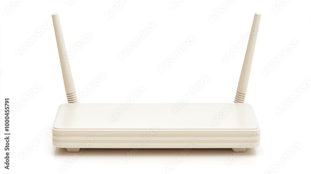 A wireless router on solid white background, single object A wireless router on solid white background, single object