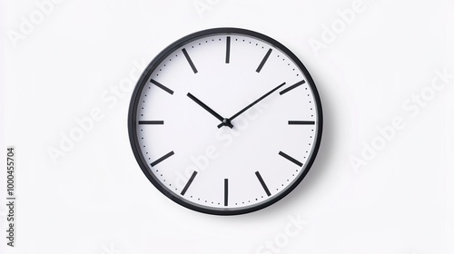 Simple black and white analog clock on white background.