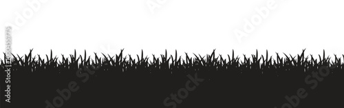 Vector Black Grass Silhouette Isolated On White
