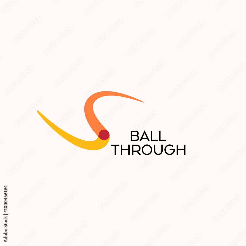 Obraz premium Ball through sports logo design vector royalty free business brand image template download editable