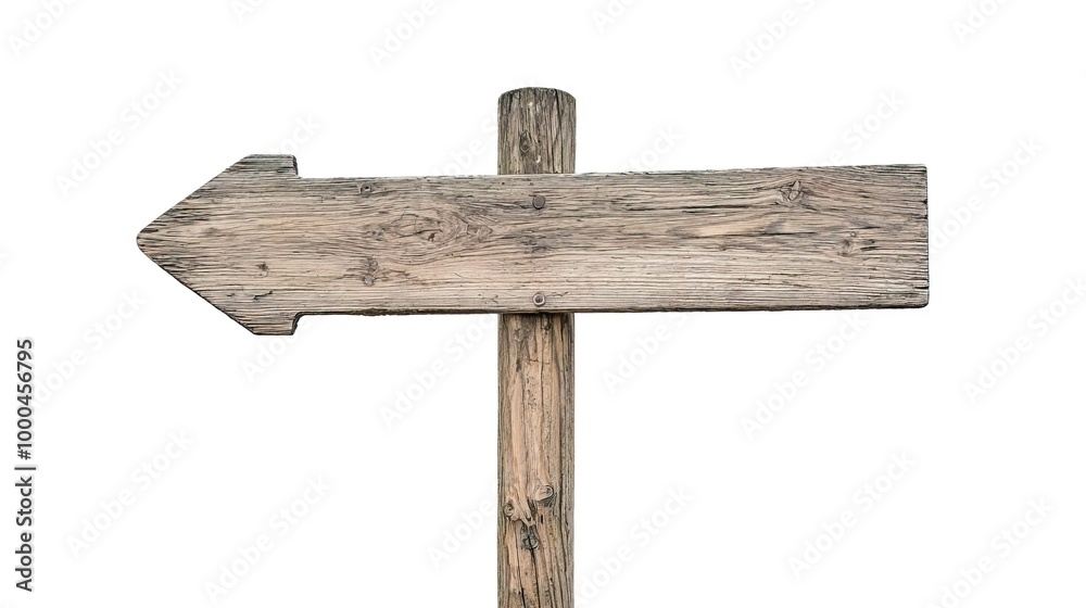 Blank wooden arrow sign isolated on white Blank wooden arrow sign isolated on white
