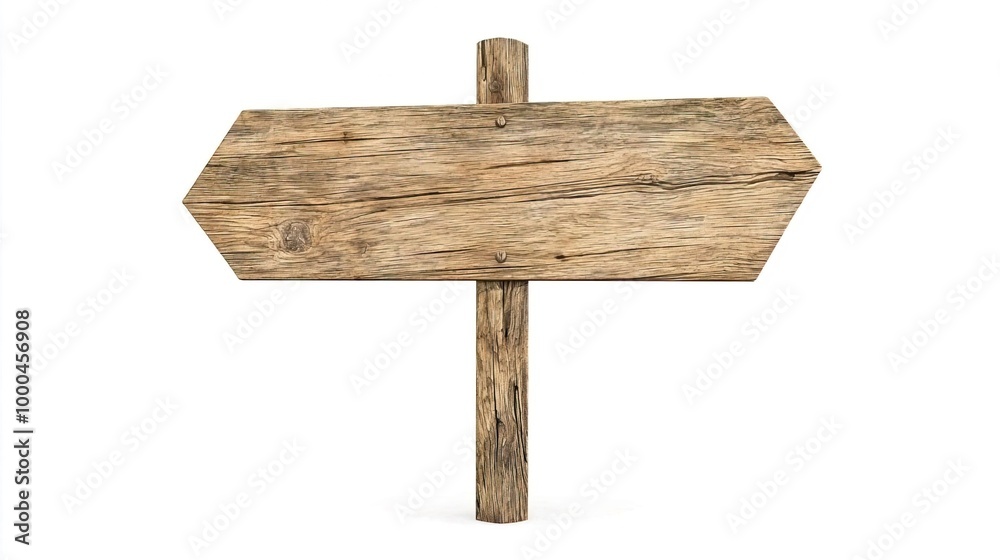 Rustic wooden signpost isolated on white background Rustic wooden signpost isolated on white background