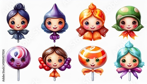 Cute cartoon lollipops