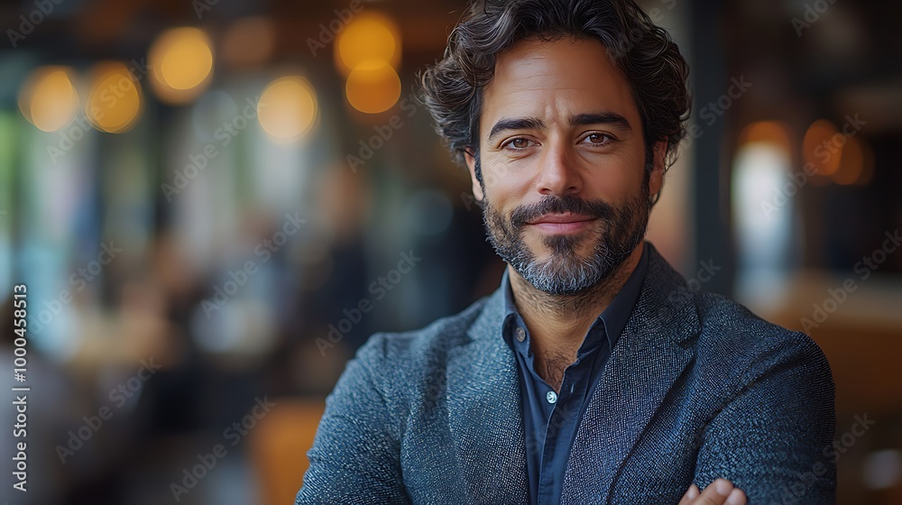 Confident Man with Beard Looking at Camera, Portrait of Success and Leadership Confident Man with Beard Looking at Camera, Portrait of Success and Leadership