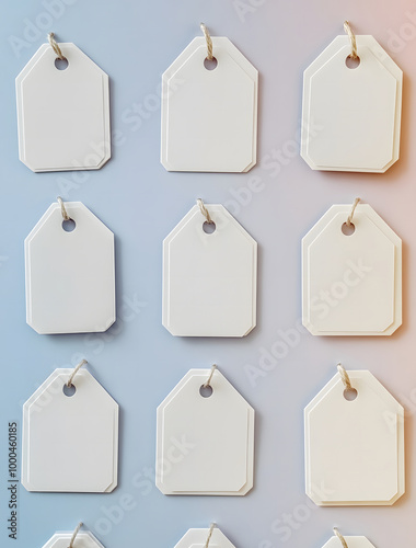 Blank White Tags for Labeling and Customization