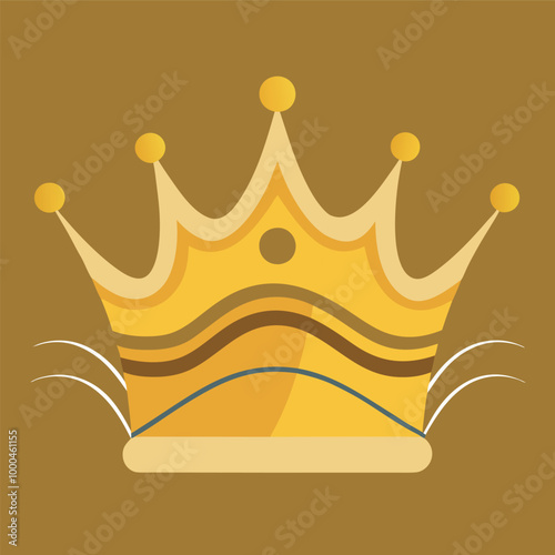 Golden crown vector icons illustrate majestic symbols of royal power and luxury