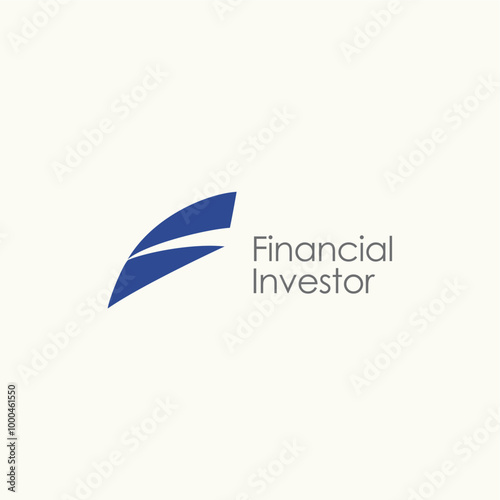 Financial investor abstract letter f logo design vector royalty free business brand image template download editable