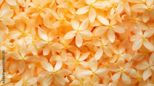 a close-up, top-down view of osmanthus flowers spread across the entire frame, filling the image with their vibrant orange-yellow color and delicate, star-shaped petals