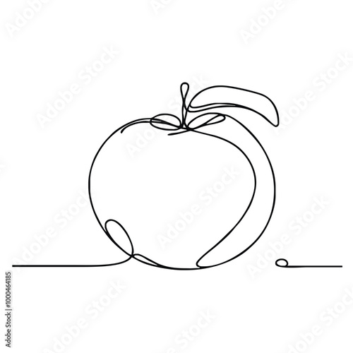 Mandarin. Icon. Vector drawing. One-line drawing. A simple drawing depicting a continuous line of a item mandarin.