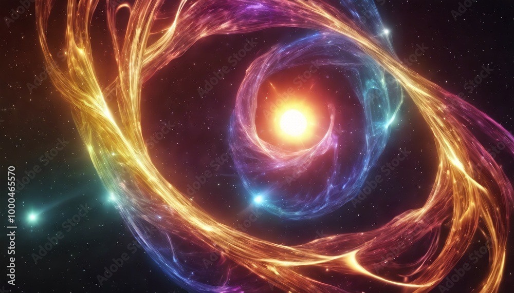 Obraz premium Galactic Waves - Colorful Explorations of the Universe, HD, Brightened