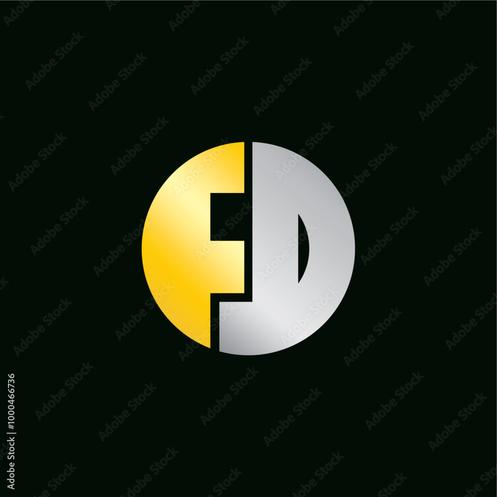 Letter fd round circle logo design vector royalty free business brand image template download editable Letter fd round circle logo design vector royalty free business brand image template download editable