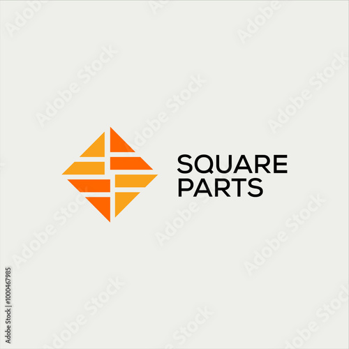 Free Download Square parts bricks construction logo design vector royalty free business brand image template download editable - GFXLoad