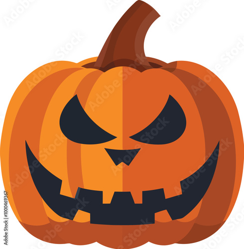 Halloween Pumpkin Flat Vector Icon 