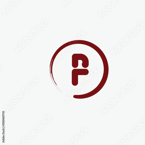 Round circle letter f  logo design vector royalty free business brand image template download editable