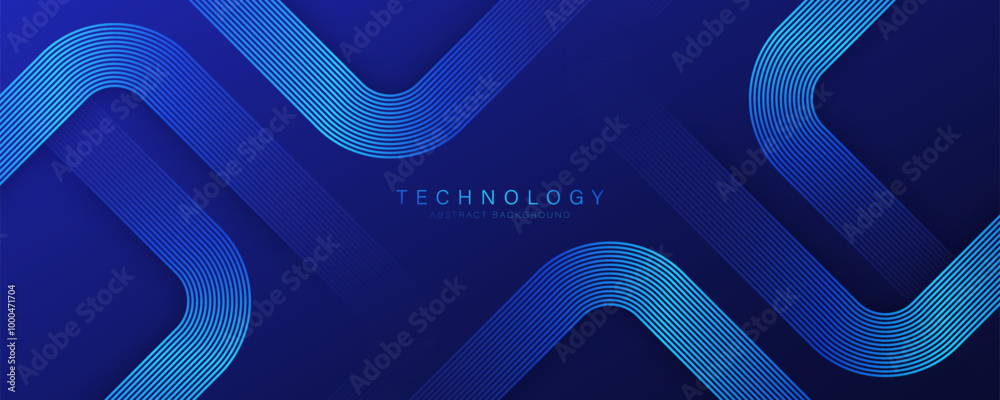 custom made wallpaper toronto digitalTechnology abstract background with glowing geometric lines. Shiny blue rounded square lines pattern. Modern futuristic graphic design. Suit for business, website, corporate, brochure, banner, cover