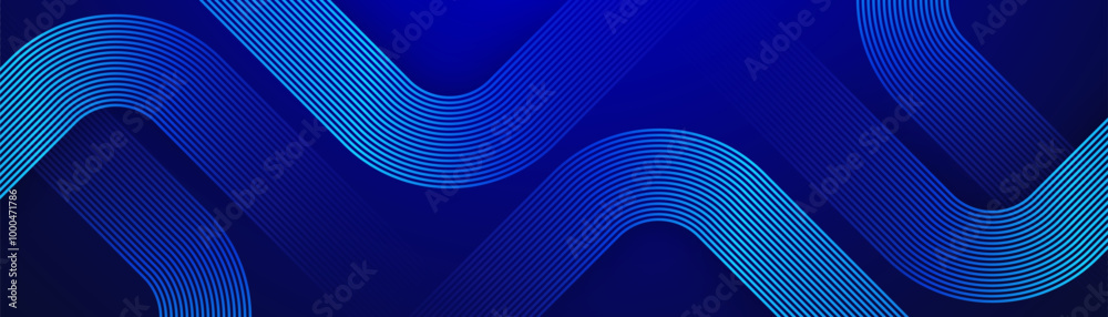 Blue abstract background. Geometric lines pattern. Modern shiny blue gradient lines. Futuristic technology graphic design. Suit for business, cover, header, wallpaper, corporate, website, flyer