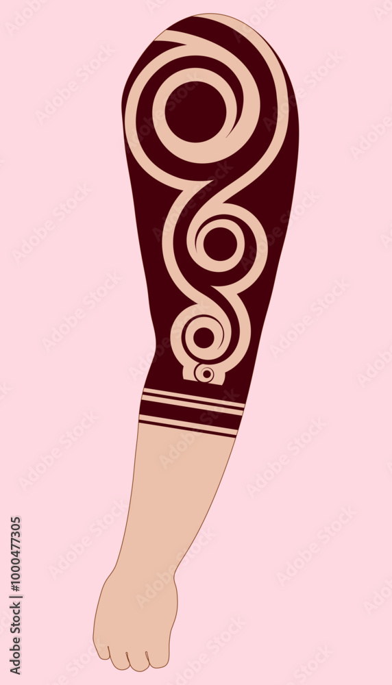 Tribal tattoo design on hand illustration Tribal tattoo design on hand illustration