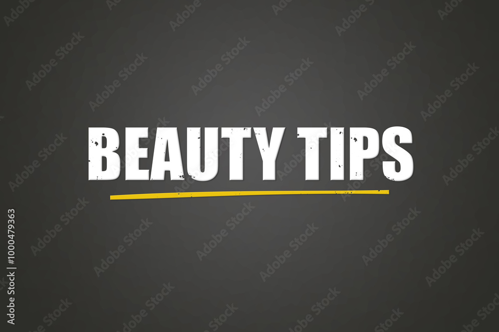 Beauty Tips. A blackboard with white text. Illustration with grunge text style. Beauty Tips. A blackboard with white text. Illustration with grunge text style.
