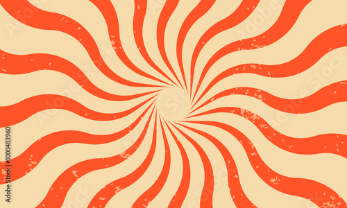 Classic vintage rays sunburst twisted retro background