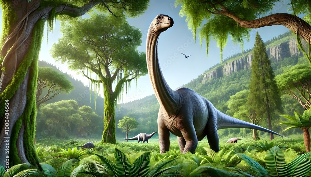 Obraz premium アルゼンチノサウルスのイメージイラスト