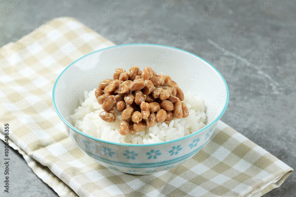 Rice with Natto Topping Rice with Natto Topping