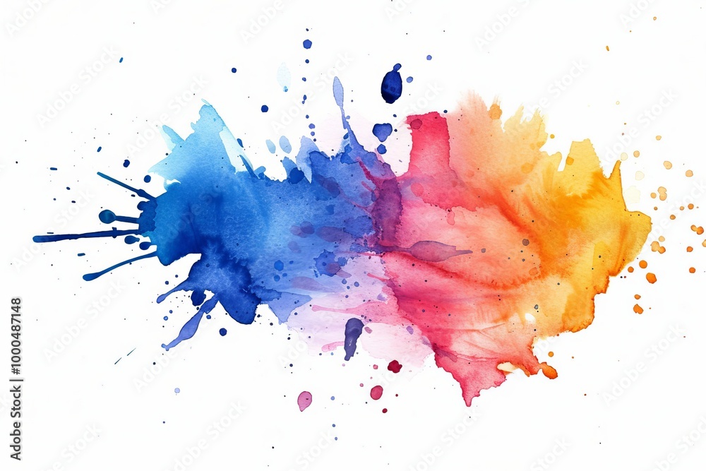 Fototapeta premium Abstract watercolor splash isolated on white background