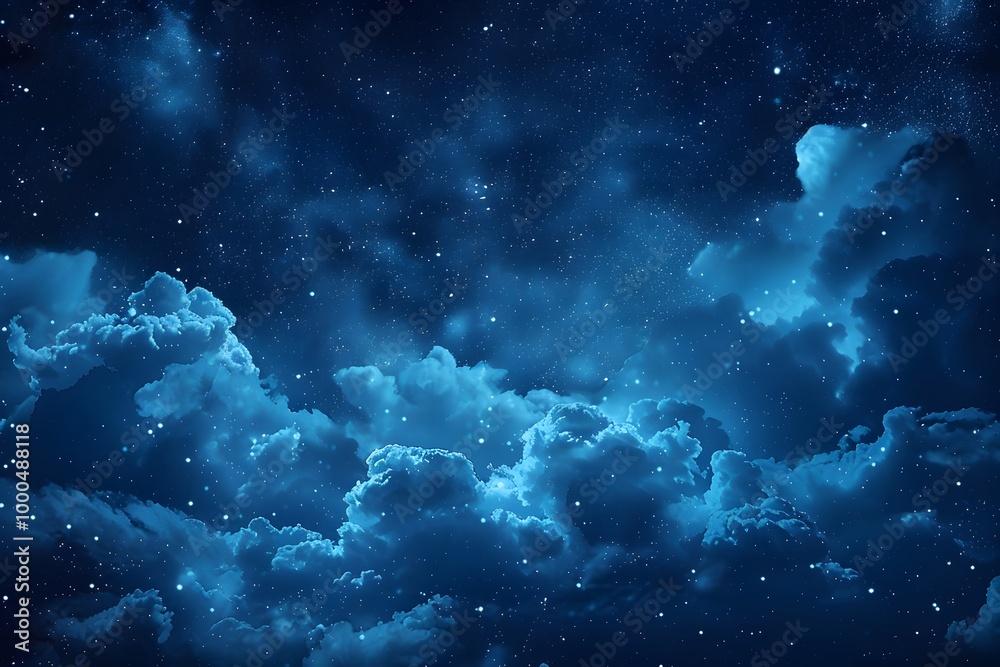 Night Sky with Stars and Clouds