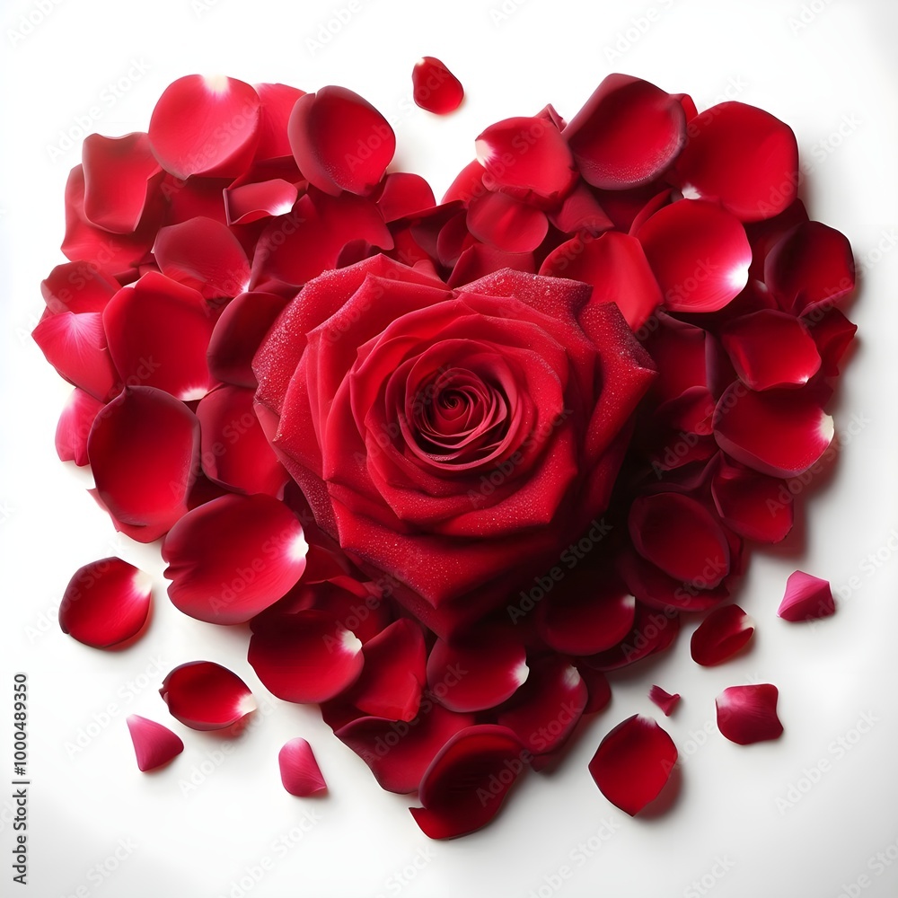 heart icon made of red rose petals isolated on a white background, a symbol of love and fidelity, Valentine's Day heart icon made of red rose petals isolated on a white background, a symbol of love and fidelity, Valentine's Day
