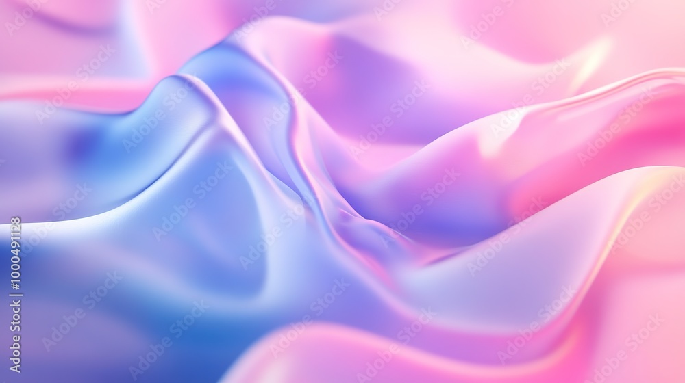 Obraz premium A soft cool gradient background that seamlessly blends shades of blue and lavender, creating a tranquil and calming atmosphere. 
