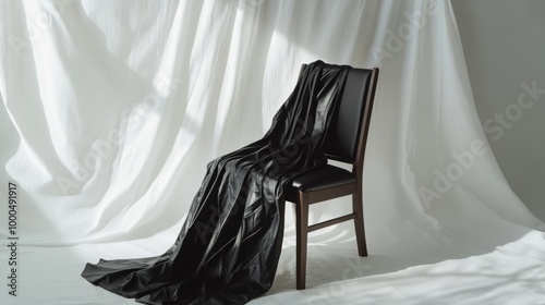 Elegant Black Drapery on Chair