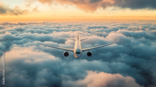 Airplane Above the Clouds