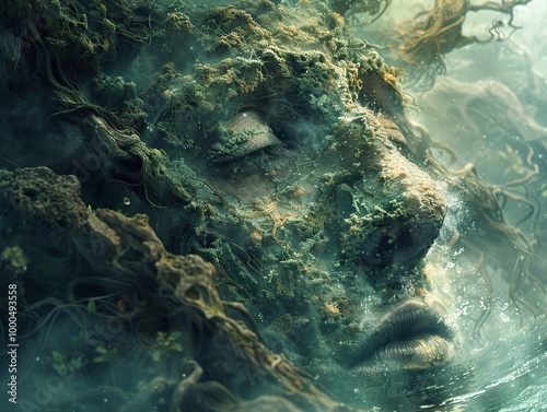 Surreal Forest Woman: A Dreamlike Nature Scene