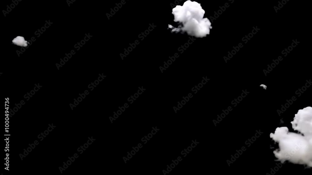Time-Lapse Wide Shot of White Clouds Against Black Background or Wide Angle Time-Lapse of Isolated Clouds on Black Background Time-Lapse Wide Shot of White Clouds Against Black Background or Wide Angle Time-Lapse of Isolated Clouds on Black Background