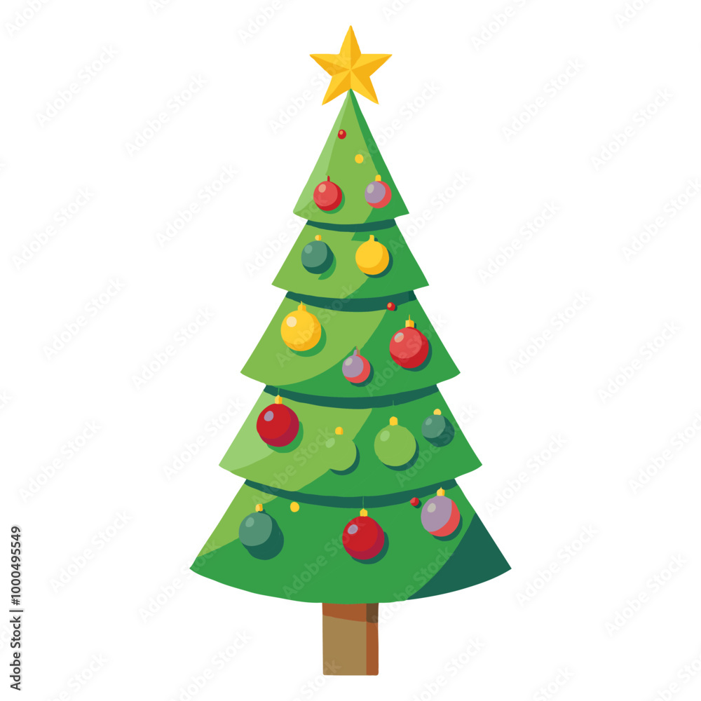 Vector clipart of a Christmas tree with lighting decorations Vector clipart of a Christmas tree with lighting decorations
