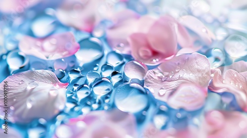 Blue_water_droplets_pink_petals_background_water