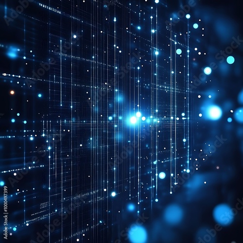 High-tech 3D abstract technology background with intricate digital structures