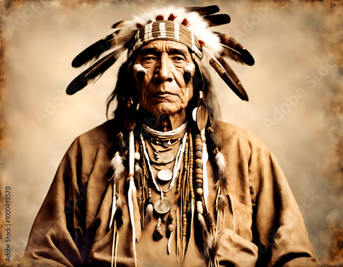 portrait of a native american indian medicine man