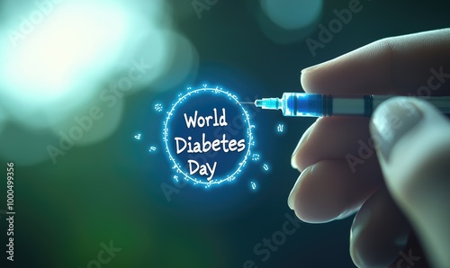 Health advocacy: World Diabetes Day emphasizing role of pancreas in diabetes, raising global awareness, encouraging proactive measures for prevention, early detection, better disease management. photo