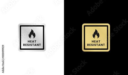 Heat resistant label or sign vector isolated. Best Heat resistant label sign for product packaging design, print design and more about Heat resistant product.