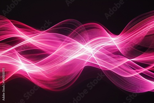 pink and white wavy glowing neon lines